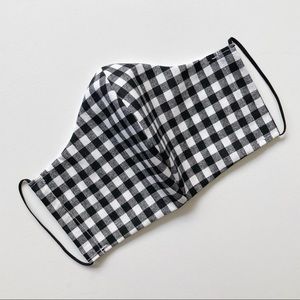 Black & White Buffalo Plaid Face Mask